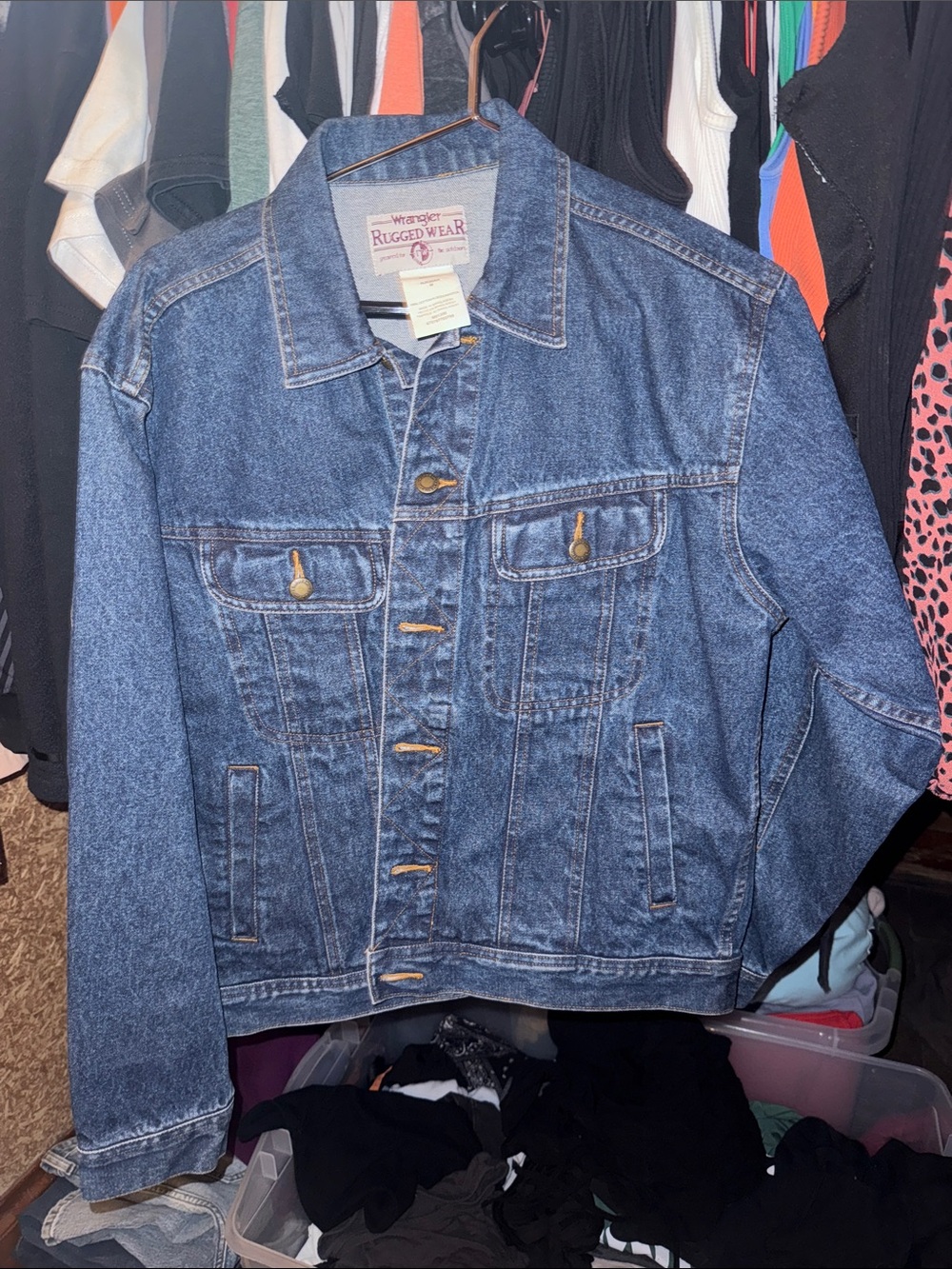 Wrangler Rugged Wear Dark Blue Denim Jacket